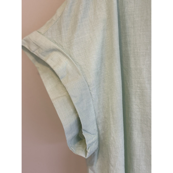 Lola River Jeremy Green Fig Women’s Blouse Size XL Short Sleeve 100% Cotton NWT - Picture 2 of 7